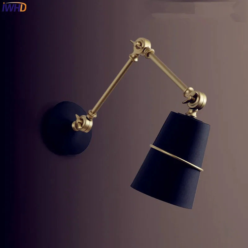 Afralia™ Nordic Iron Swing Wall Light LED Sconce for Living Room and Bedroom