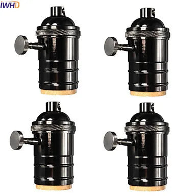 Afralia™ Vintage Edison E27 Lamp Holder Base With Switch Socket Bulb Holder 110-220v
