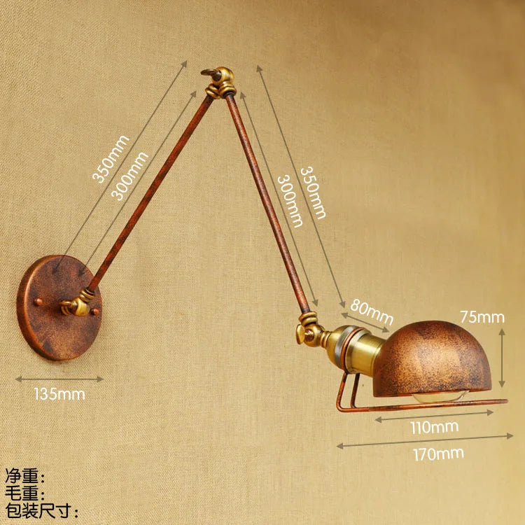 Afralia™ Industrial Vintage Wall Sconce Swing Arm Light Fixture
