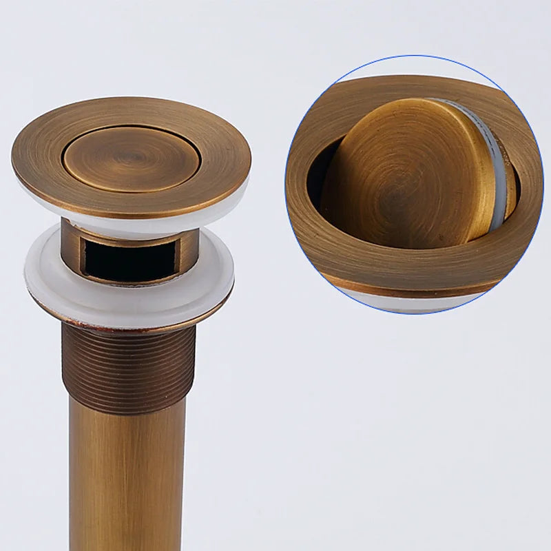 Afralia™ Antique Brass Basin Sink Drain - 6 Styles