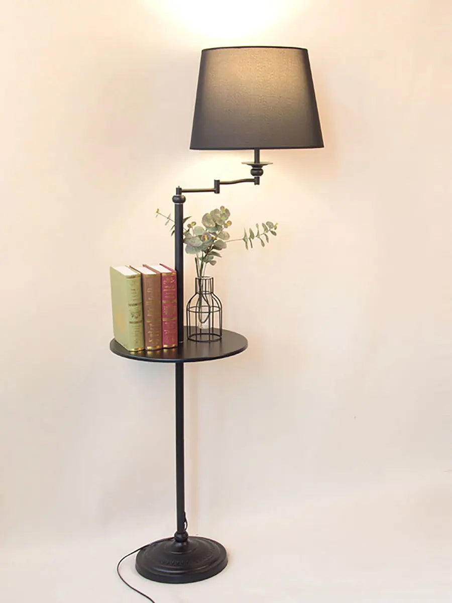 Afralia™ Wooden Floor Lamp: Nordic Style Storage Tray Vertical Lamp for Living Room, Bedroom, Study