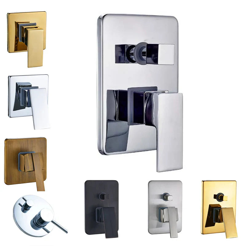 Afralia™ Brass Bathroom Hot Cold Mixer Valve - Wall Mounted Shower Control
