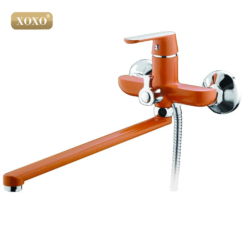 Afralia™ Brass Body XOXO Bathtub Shower Faucet in Three Colors