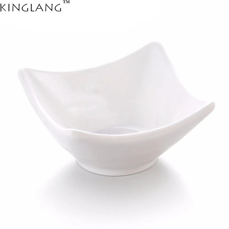 Afralia™ Melamine White Soy Sauce Dish - Small Plastic Tableware