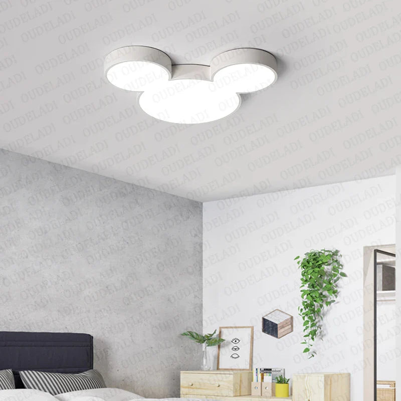 Afralia™ Mickey Modern LED Ceiling Lamp for Children's Room Lighting