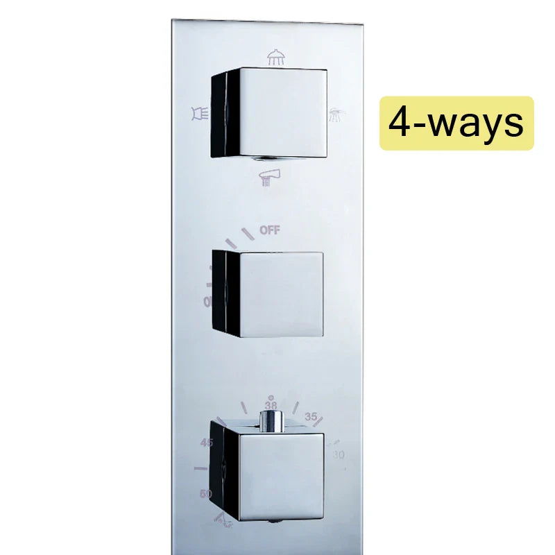 Afralia™ Thermostatic Shower Mixer Valve with 3 Handles