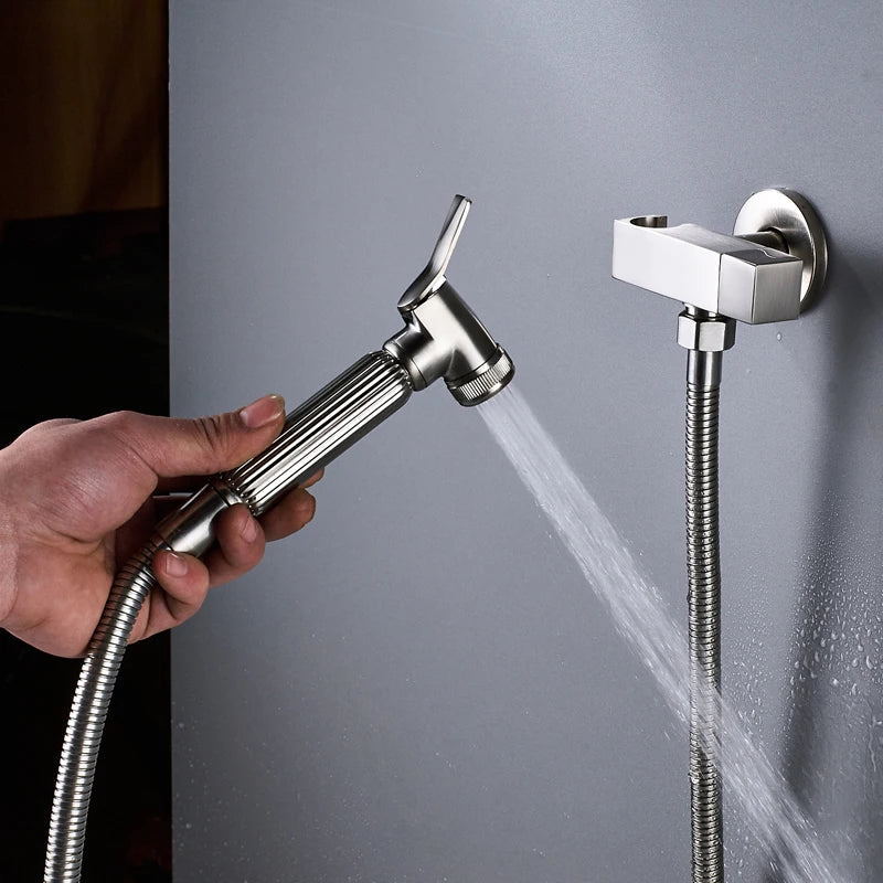 Afralia™ Square Hand Shower Head Tap with 90 Degree Switch