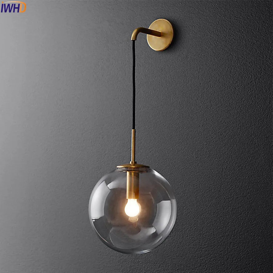 Afralia™ Glass Ball LED Wall Lamp - Nordic Modern Bathroom Sconce
