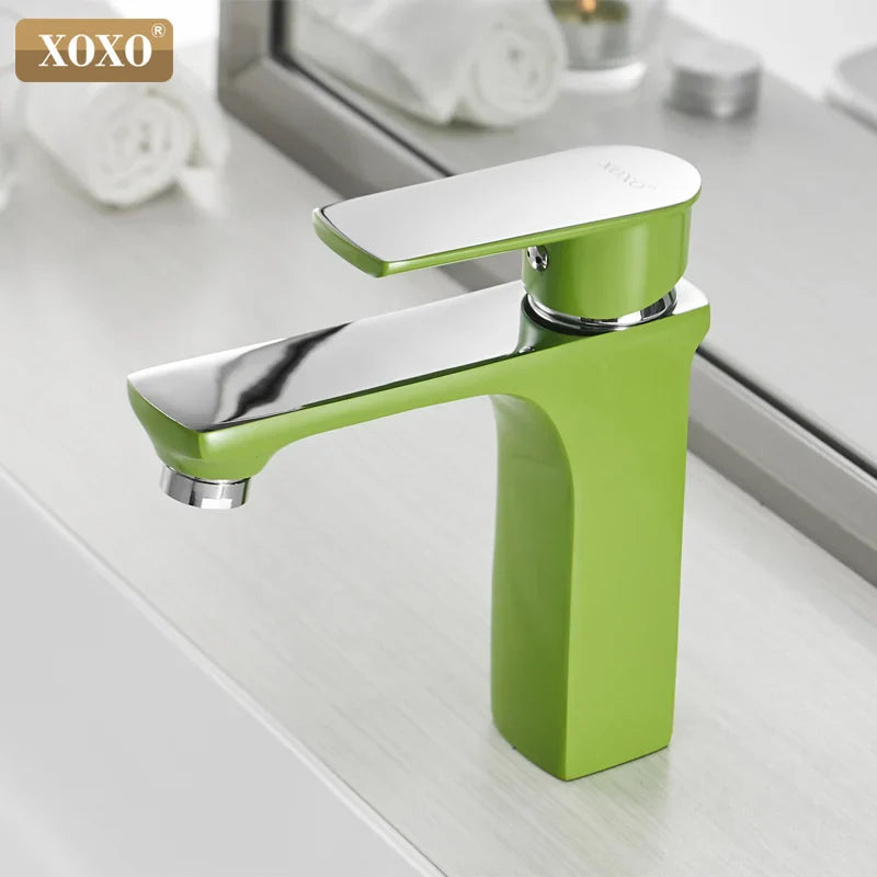 Afralia™ Green Water Basin Faucet, Single Hole Bathroom Mixer in Fashionable Bronze Style