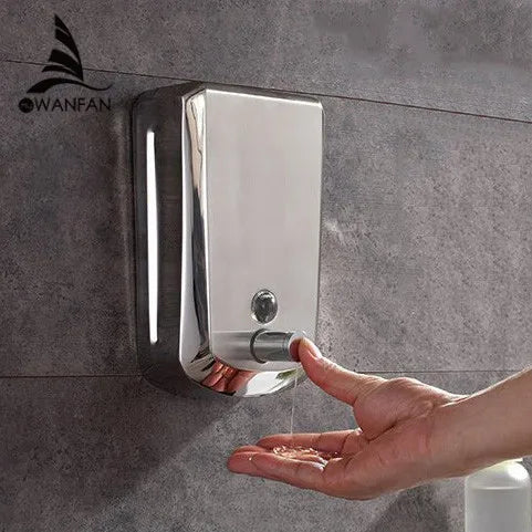Afralia™ Wall Mount Liquid Soap Dispenser 500ml Modern Bathroom Shower Lotion Shampoo