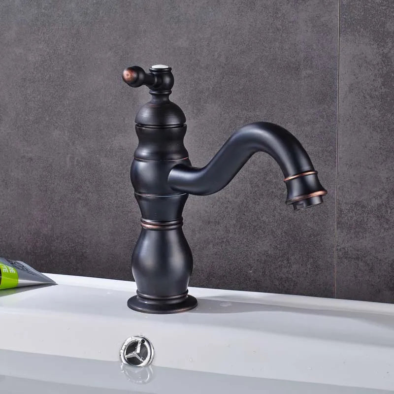 Afralia™ Brushed Nickel Basin Faucet with Long Spout - Deck Mounted Single Handle Mixer