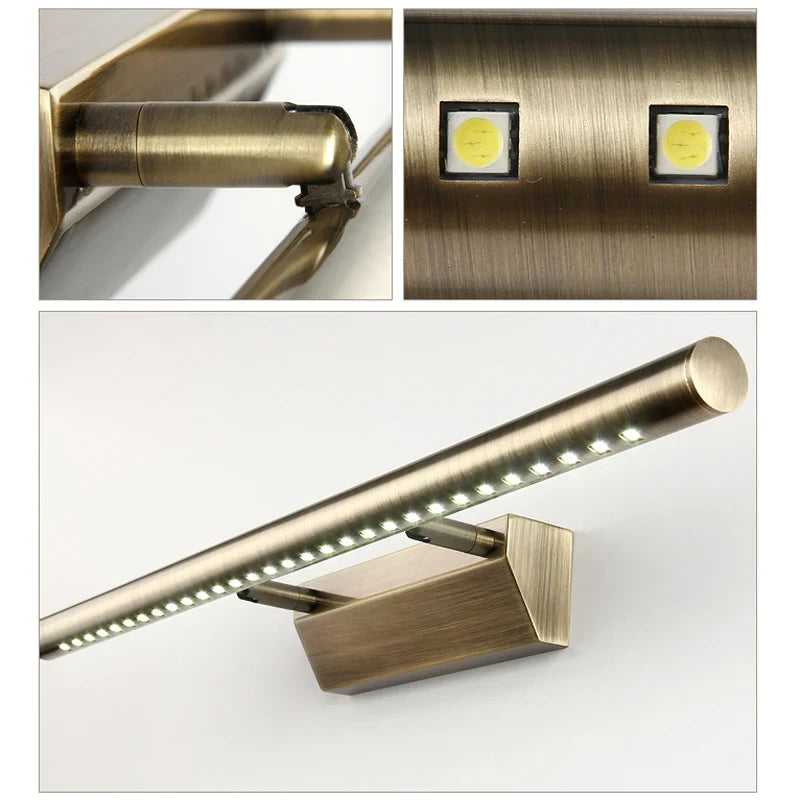 Afralia™ Copper Bathroom Mirror Light 5W 7W LED Vanity Lamp 400mm 500mm