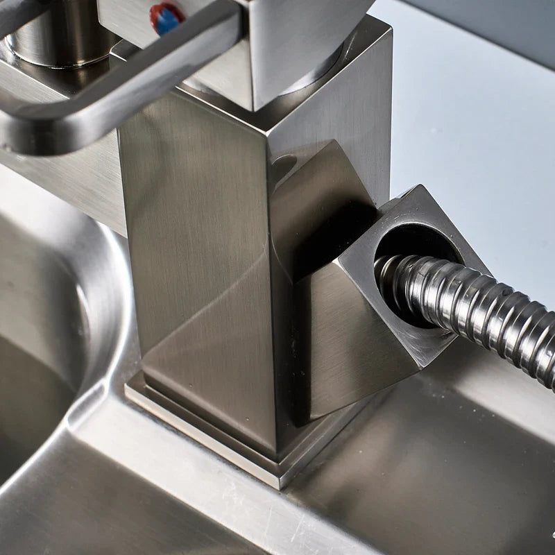 Afralia™ LED Kitchen Faucet Pull Out Sprayer Deck Mounted Hot Cold Water Tap