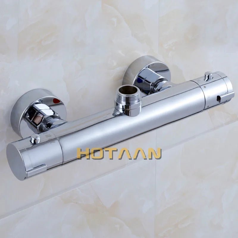 Afralia™ Thermostatic Shower Faucet Mixer, Chrome Finish