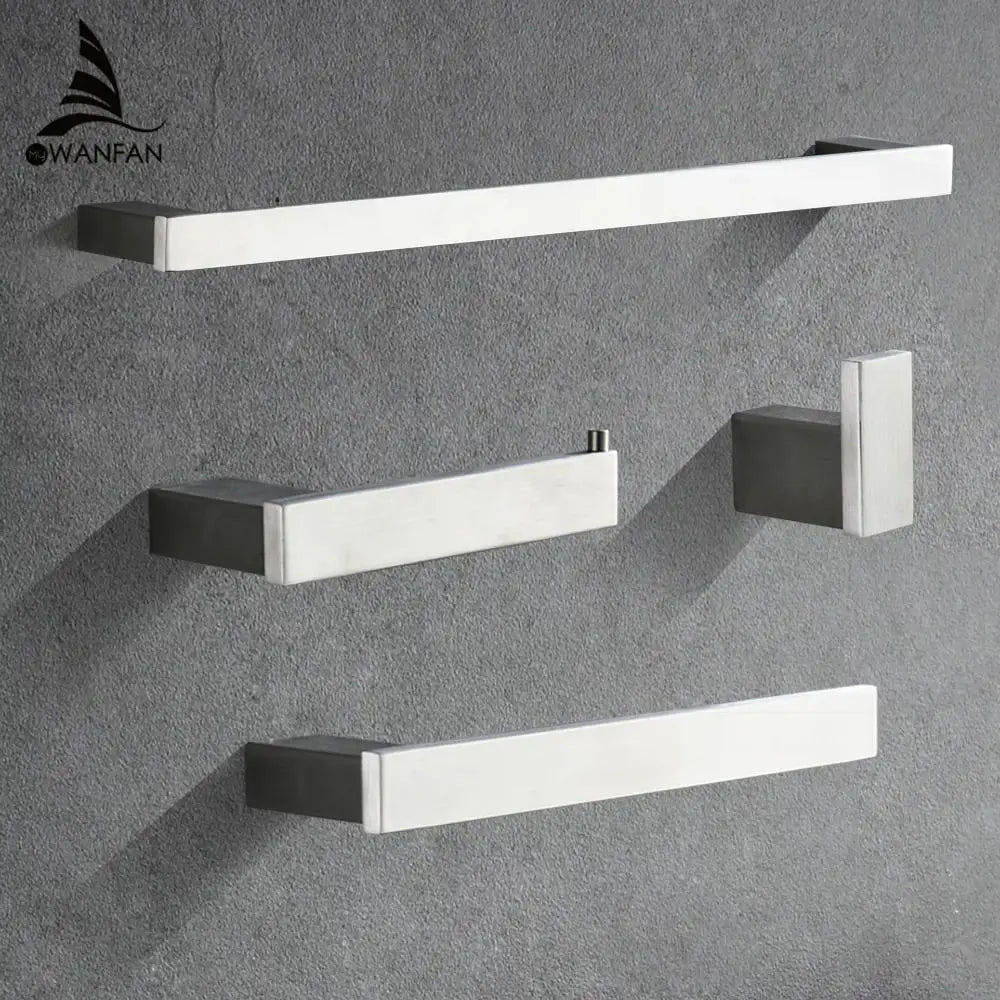 Afralia™ Stainless Steel Bathroom Hardware Set with Euro Style Paper Holders & Towel Ring