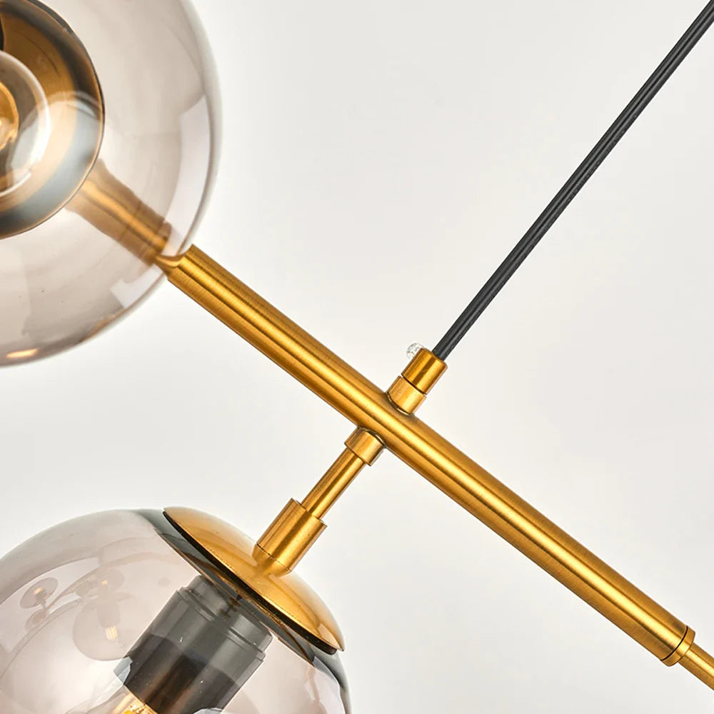 Afralia™ Glass Ball LED Chandelier: Nordic Industrial Edison Lighting Fixture