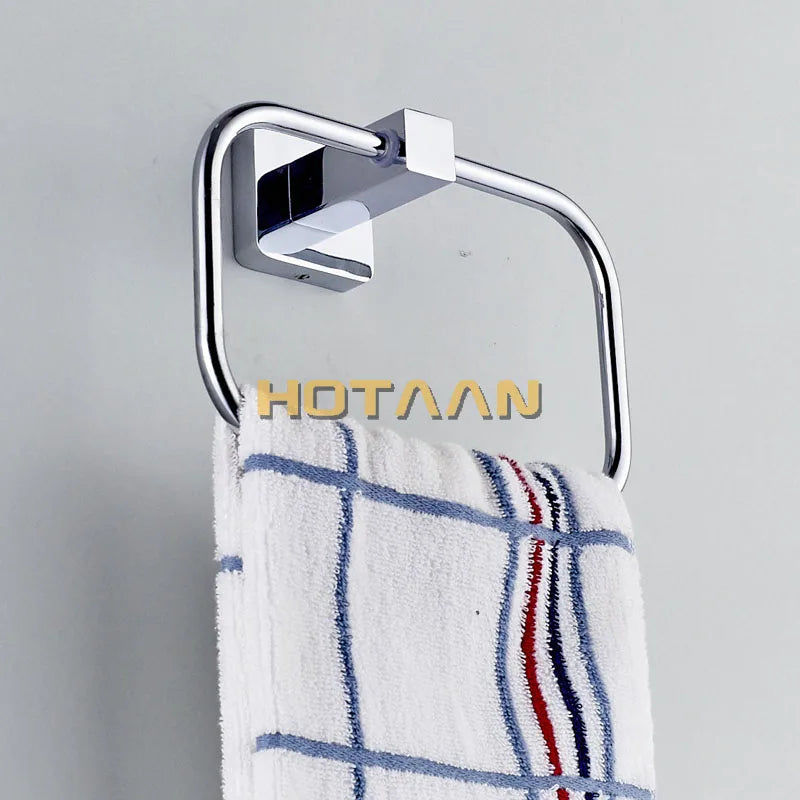 Afralia™ Stainless Steel Round Towel Ring: Wall-Mounted Towel Holder Rack Chrome