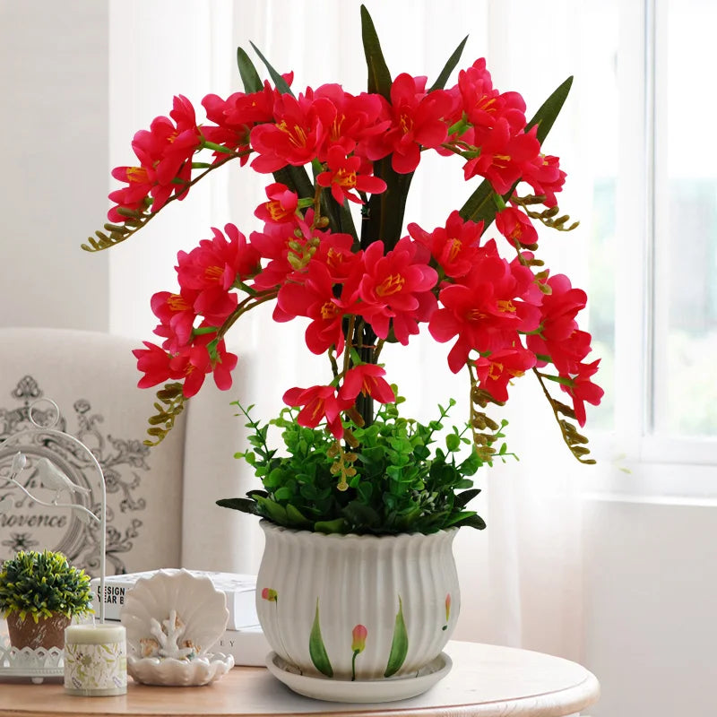 Afralia™ Phalaenopsis Orchid Vase Set - Artificial Flower Home Decoration Bouquet