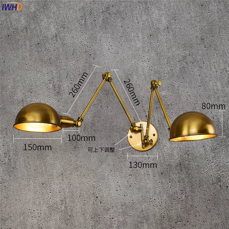 Afralia™ Vintage Industrial Swing Arm Wall Sconce Retro Edison Light Fixtures