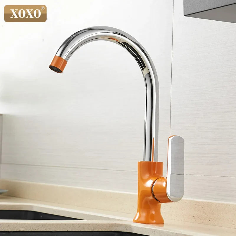 Afralia™ Brass Single Handle Kitchen Faucet Mixer Tap with 360° Rotation