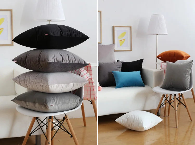 Afralia™ Velvet Cushion Covers for Home Decor Sofa Bed Chair, 45x45cm 60x60cm