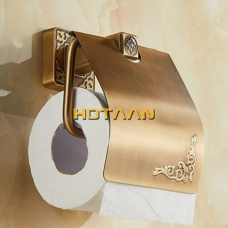 Afralia™ Antiqued Brass Toilet Paper Holder - Classic Bathroom Accessory