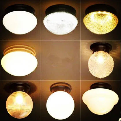 Afralia™ Vintage LED Ceiling Light Fixture for Living Room, Industrial Retro Glass American Loft Luminaire