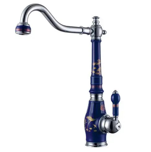 Afralia™ Brass Porcelain Kitchen Faucet, Chrome Finish Swivel Basin Sink Mixer