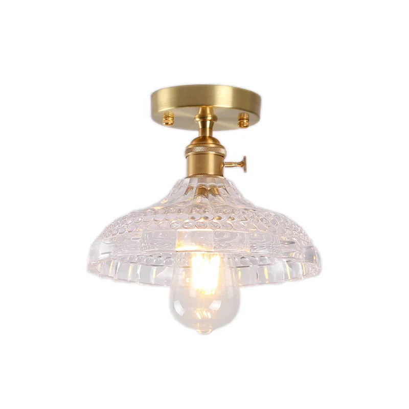 Afralia™ Nordic Glass Copper Ceiling Light LED Vintage Lamparas De Techo