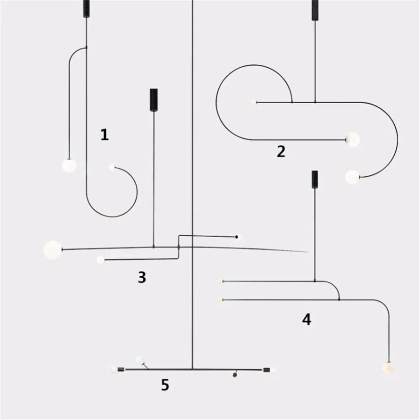 Afralia™ Modern Iron Geometric LED Chandelier for Bedroom and Living Room