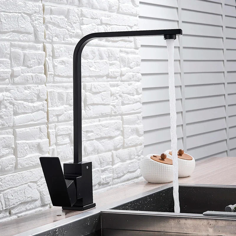 Afralia™ Kitchen Faucet: Brushed Gold/Nickle/Black Hot Cold Mixer Crane Water Tap