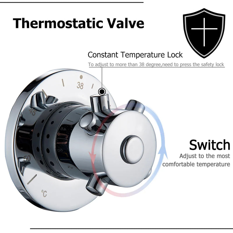 Afralia™ Thermostatic Ceramic Cartridge Tap Control Valve - Bathroom Accessories