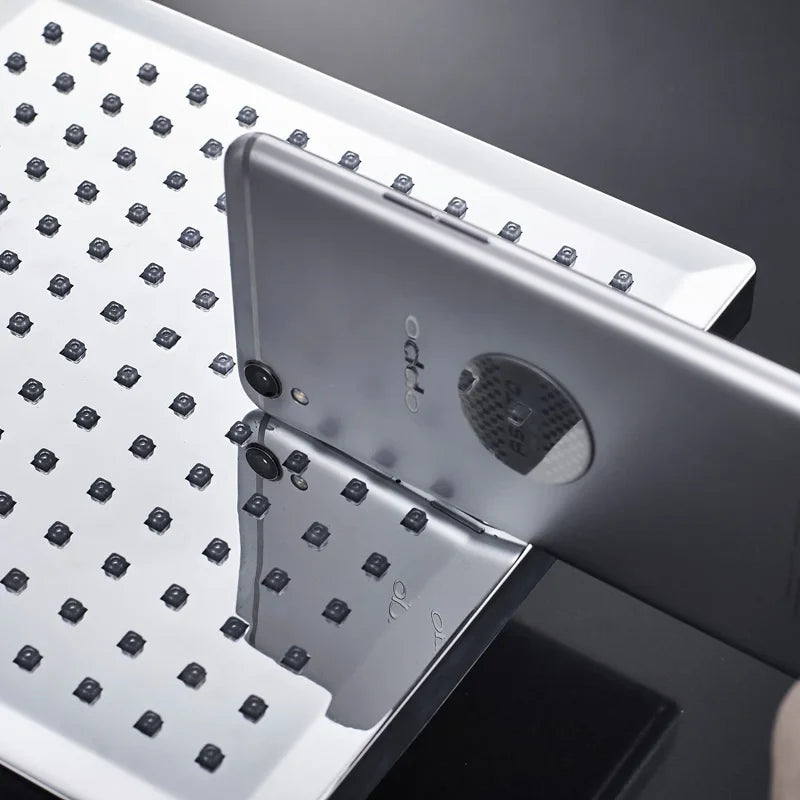 Afralia™ Bright Chrome LED Rainfall Shower Head: Color Changing Brass Rectangular Shower Faucet