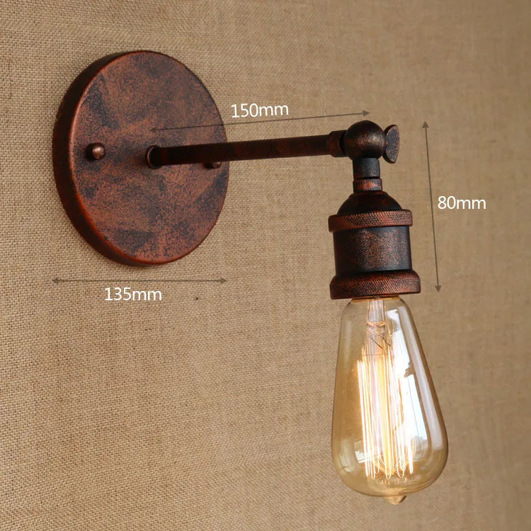 Afralia™ Retro Loft Vintage Wall Lamp Gold Shade Industrial Sconce Fixtures