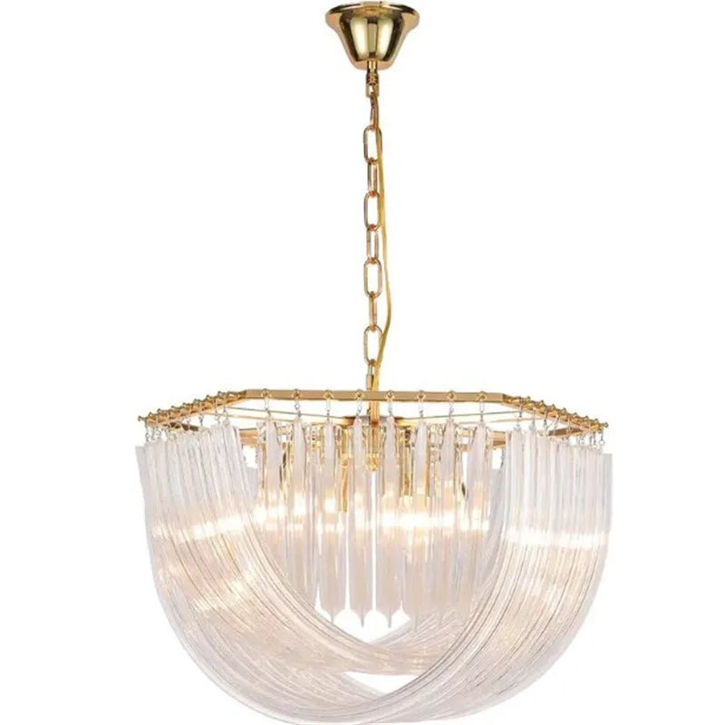 Afralia™ Art Glass Tube Pendant Chandelier Dining Room Hanging Lamp