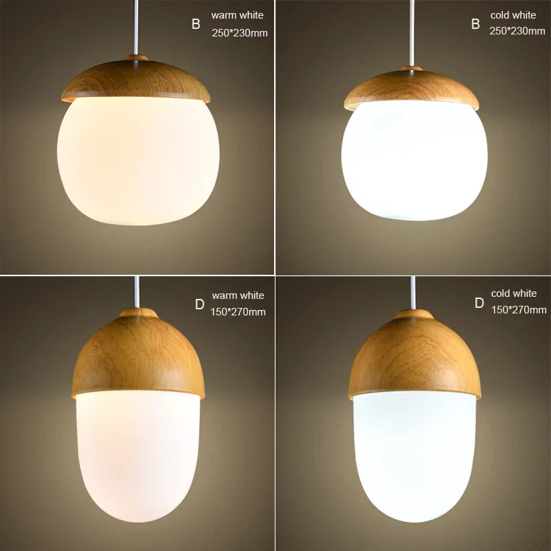 Afralia™ Nordic Nuts Pendant Lamp | Imitation Wood Design | E27 Bulb | Creative Lighting
