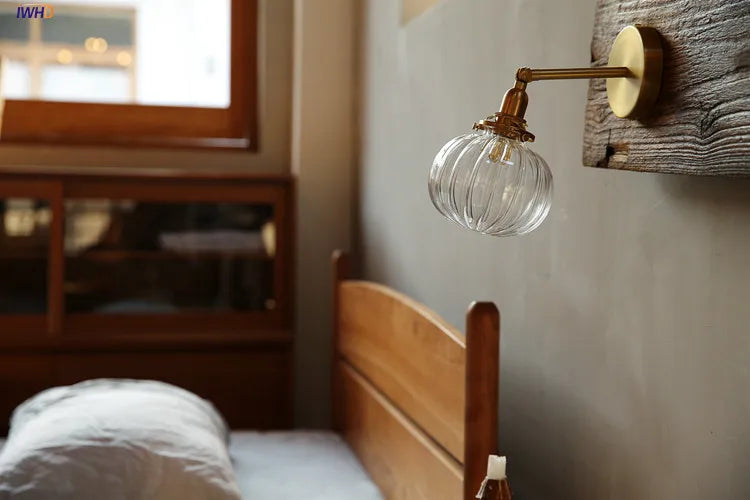 Afralia™ Copper Glass Ball Wall Lamp | Modern Nordic Japanese Style Stair Lighting
