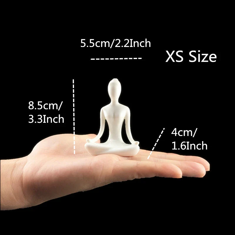 Afralia™ Ceramic Yoga Figurines: Elegant White Abstract Woman Miniatures for Home Decor