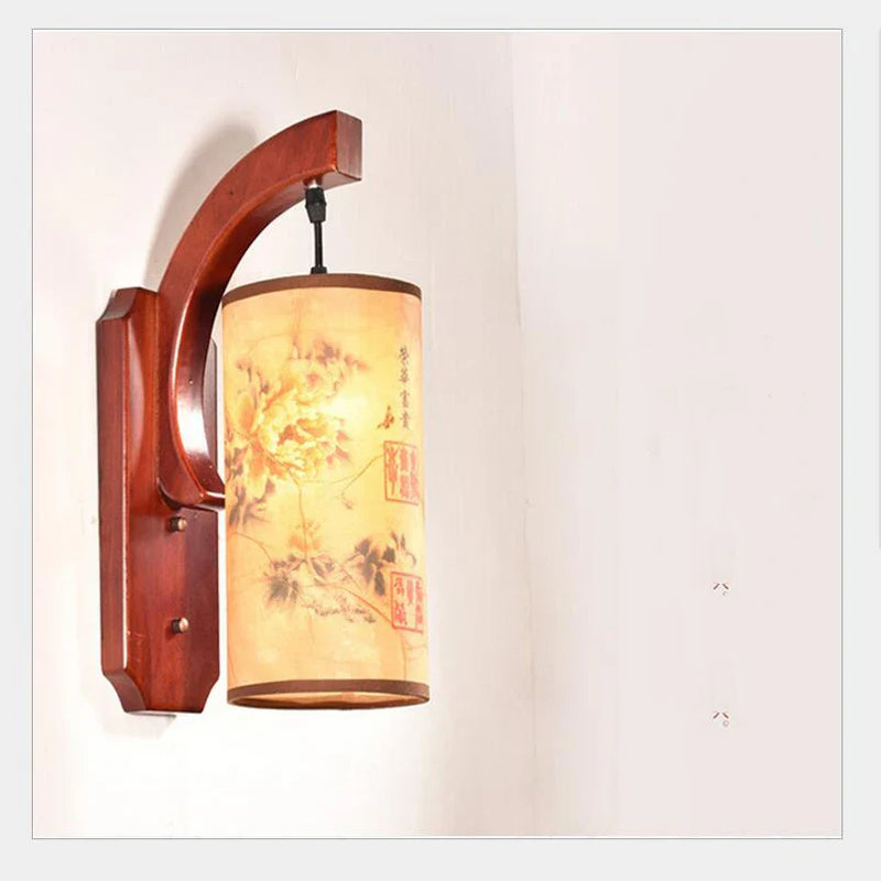 Afralia™ Vintage Wood Wall Sconce Antique Chinese Retro Lamp for Stair Aisle Bedroom Living Room