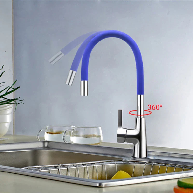 Afralia™ 360° Silica Gel Nose Kitchen Faucet Cold Hot Water Mixer 1301R