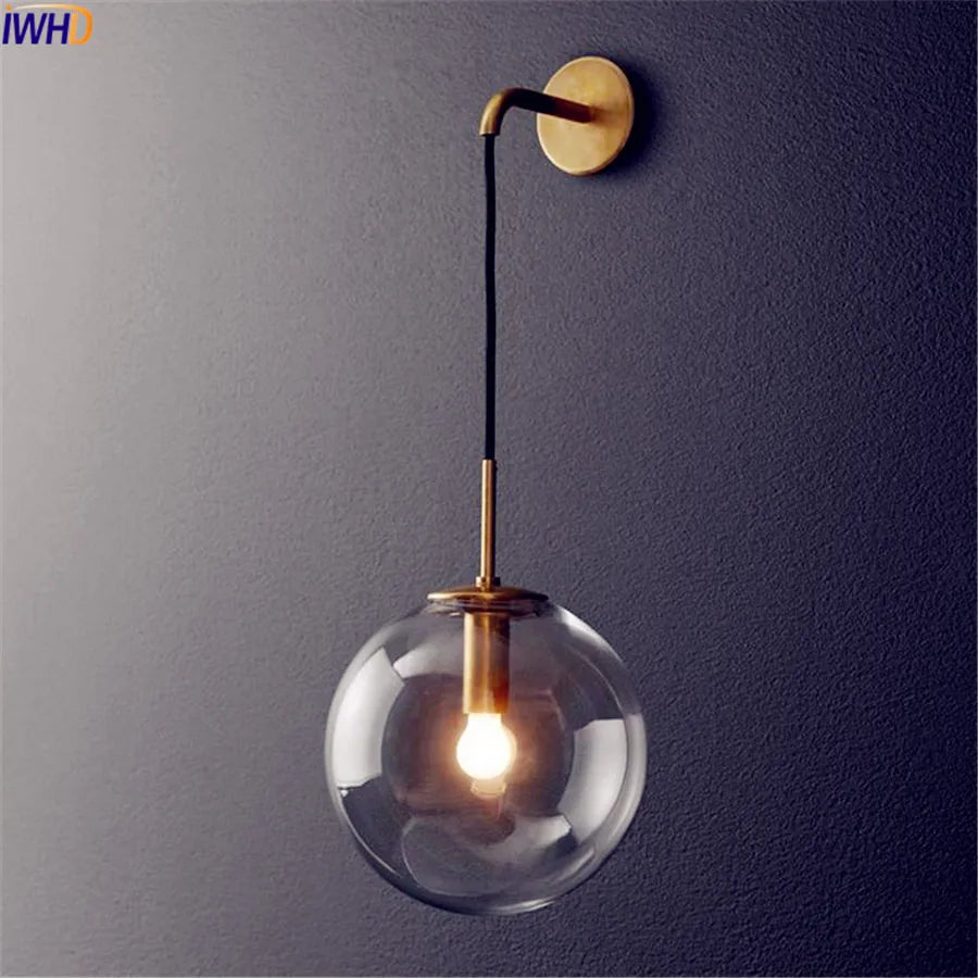 Afralia™ Glass Ball LED Wall Lamp - Nordic Modern Bathroom Sconce