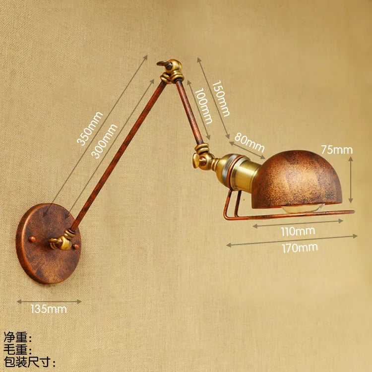Afralia™ Industrial Vintage Wall Sconce Swing Arm Light Fixture
