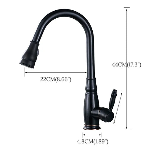 Afralia™ Spring Pull Down Kitchen Faucet with Hot & Cold Water Mixer - 2 Function Spout