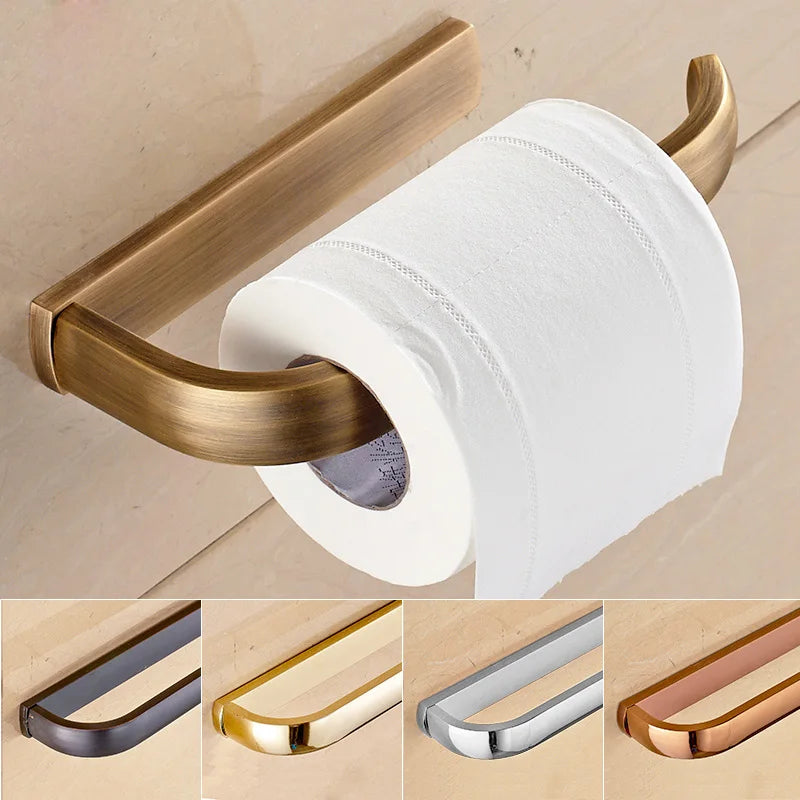 Afralia™ Wall Mounted Paper Holder Gold/Antique/Chrome/White/Rose Gold Tissue Roll Organizer