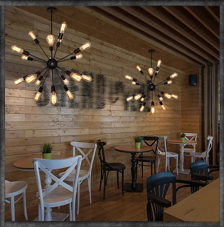 Afralia™ Sputnik Pendant Lamp 12-20 Head Vintage Industrial Loft Restaurant Bar Lights
