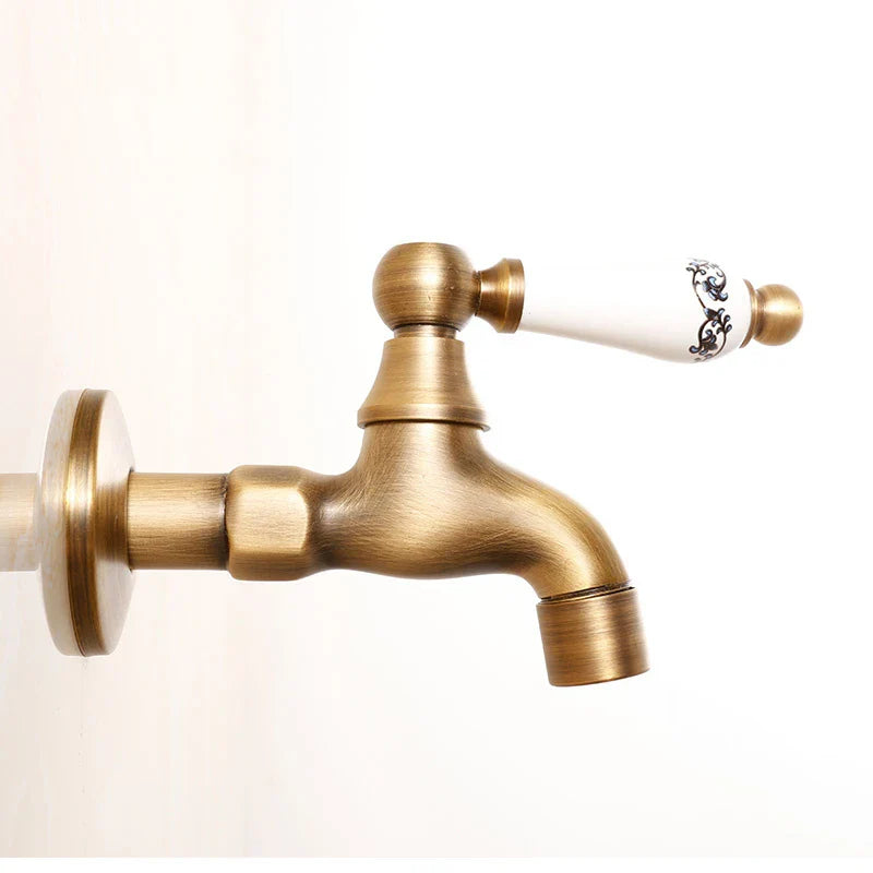 Afralia™ Brass Antique Bibcock Faucet for Garden and Laundry, Cold Water Tap