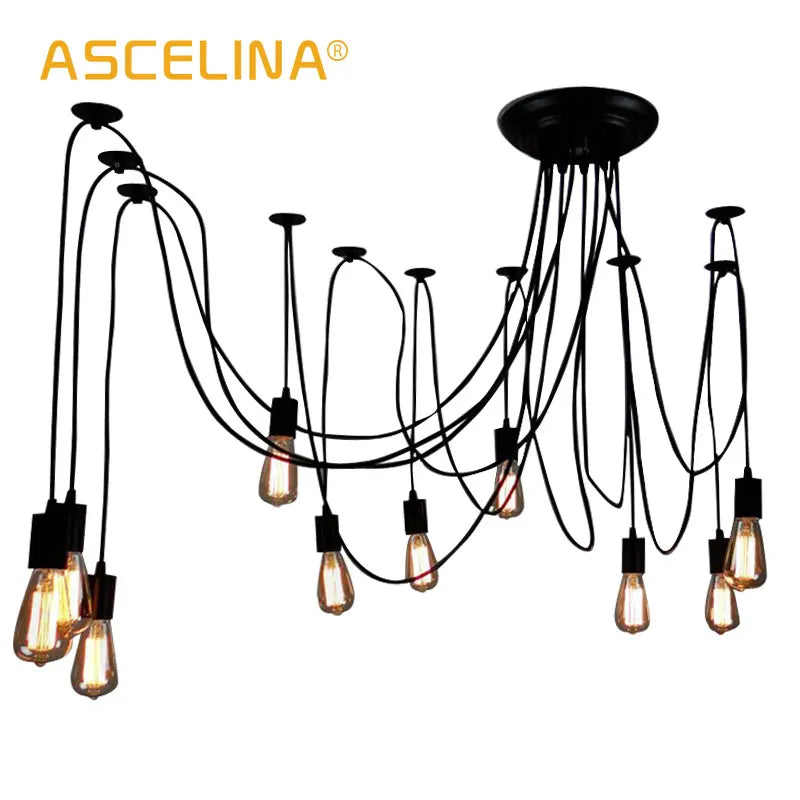 Afralia™ Spider Pendant: Retro Nordic Ceiling Lamp for Living Room & Cafe