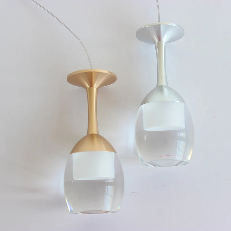 Afralia™ Modern Acrylic Wine Glass Pendant Light for Dining and Bar Area