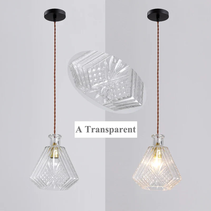 Afralia™ Vintage Wine Bottle Pendant Lights Glass Pendant Lamps for Cafe/Bar E27