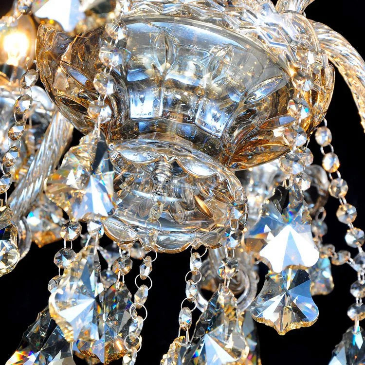 Afralia™ Crystal LED Chandelier Gold/Silver K9 6/8/10/15/18 Arm Living Room Lighting